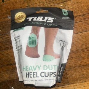 Tuli's Heavy Duty Gel Heel Cups Regular Green Shock Absorbing Pain Relief
