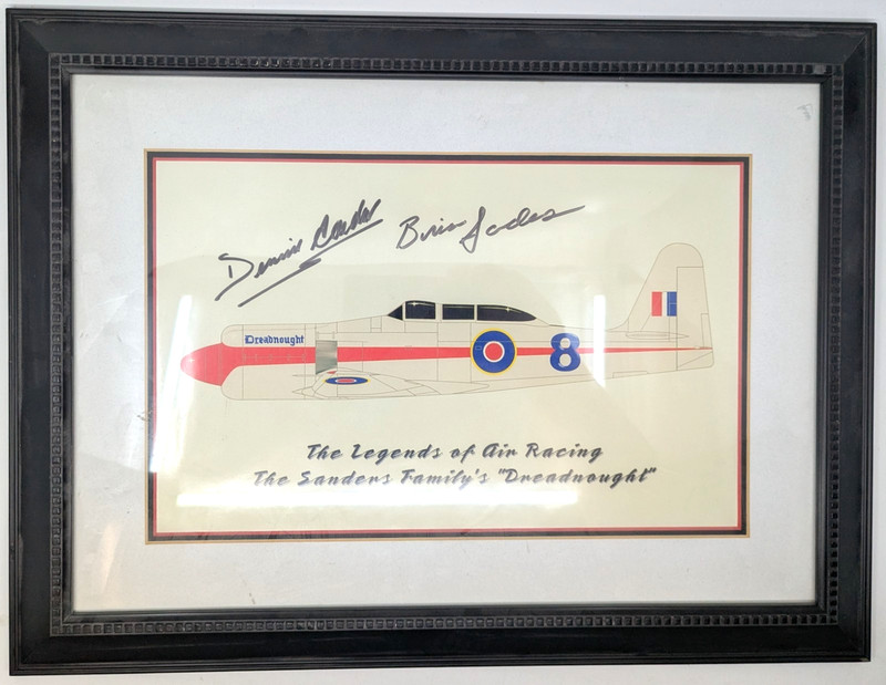 Signed Dennis Sanders & Brian Sanders Dreadnought Air Racing Framed Print (J)