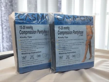 Casmon Compression Pantyhose Black Size Medium 15-20mmHg Ankle Length ▪︎TWO▪︎