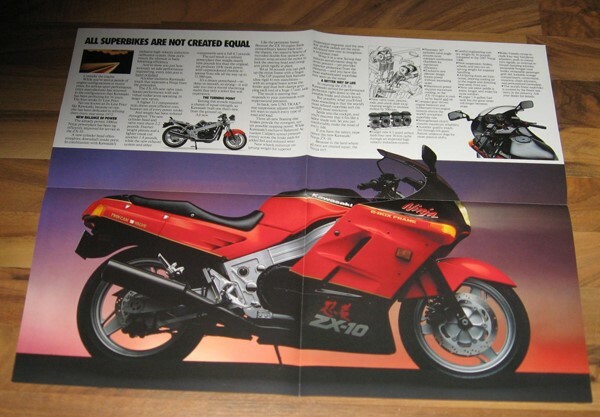 NOS 1988 KAWASAKI Motorcycle NINJA ZX-10 Brochure_ ZX1000-B1_#