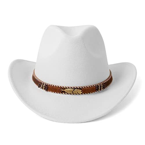 Western Cowboy Hat Wide Brim Outdoor Fedora Hat White eBay