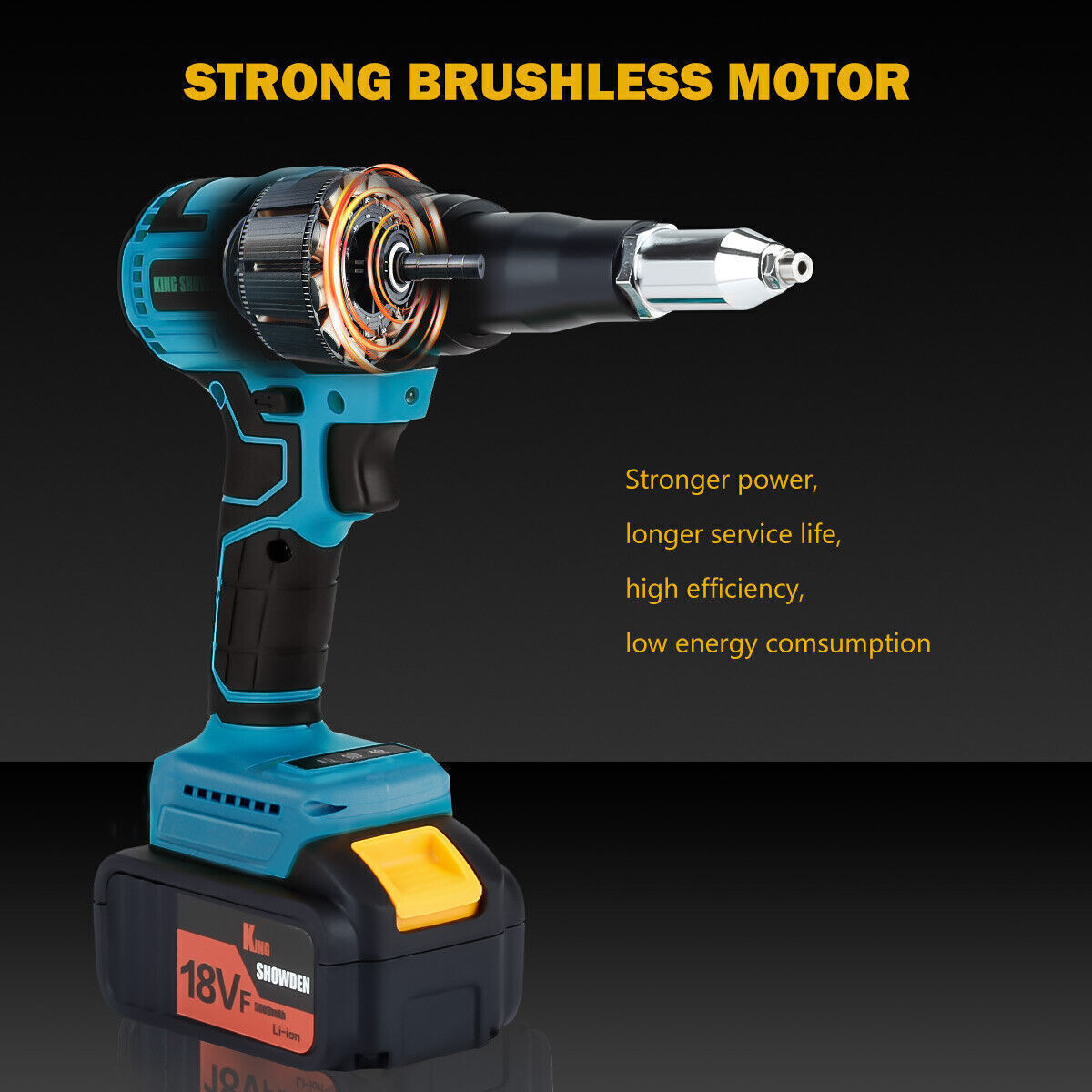 18V Cordless Brushess Blind Pop Rivet Gun Set For Makita Battery