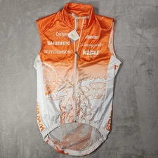 Kalas Sportswear Cycling Jersey M Orange White Rear Pocket Logo Water Repellent