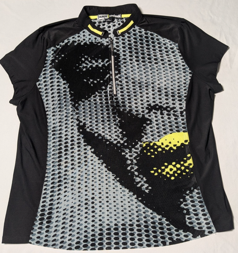 Camisa polo de golf Jamie Sadock arte abstracto cara-mujer 2XL USADA EN EXCELENTE ESTADO - Imagen 12 de 17