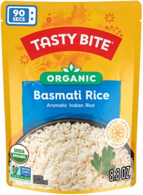 Tasty Bite Organic Basmati Rice - Vegan - Heat & Eat - Microwavable (Pack of 3)