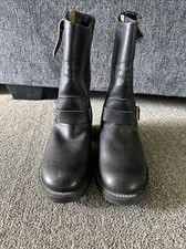 Red Wing 969 Engineer Biker Black Leather Boots Mens Size 9 D Soft Toe USA Made