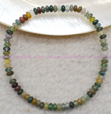 2x4mm Natural Black Agate Faceted Rondelle Beads Gemstone - Foto 3