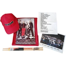NO DOUBT Gwen Stefani 2002 Rock Steady Tour t-shirt hat drumsticks memorabilia