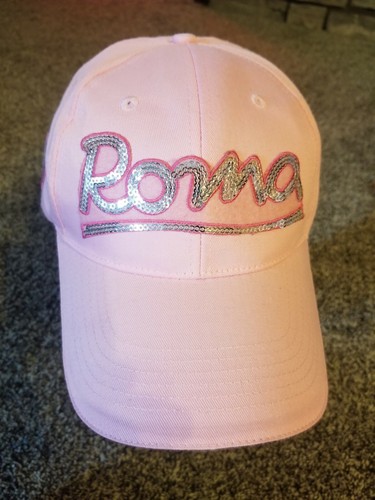Roma Pink Sequin Baseball Cap Hat 