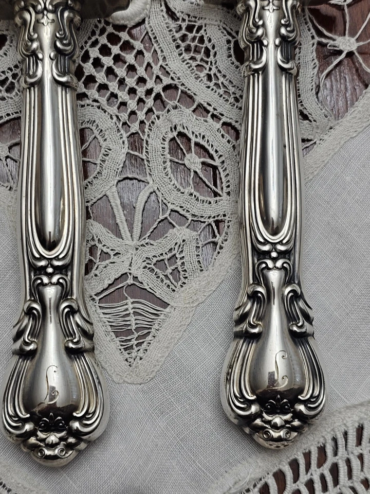  Juego de cubiertos de plata esterlina tallada GORHAM CHANTILLY hoja inoxidable nuevo en caja Foto 4 de 4