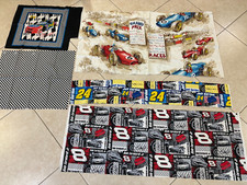 5 Pieces RACE CAR Remnants, Nascar, Earnhardt, Gordon fabrics: 5 LARGE PIECES