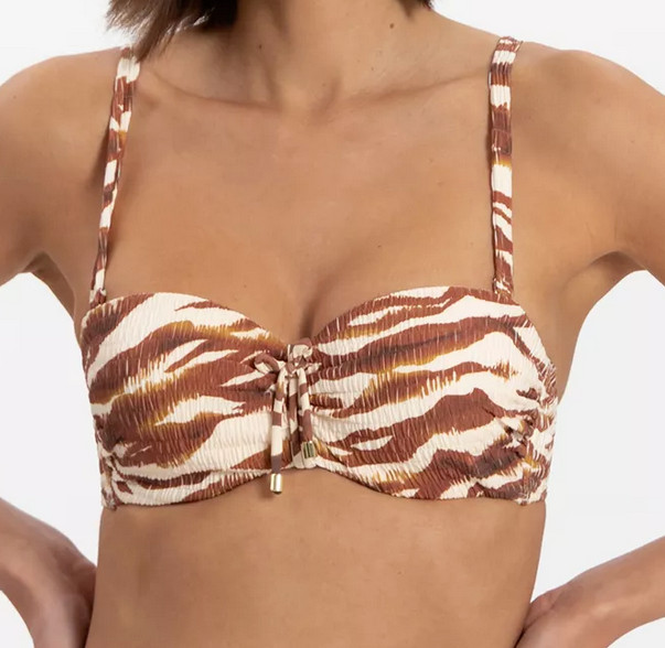 Bikini Cyell bandeau sin tirantes marrón cebra talla 36 D NP 124,98 €