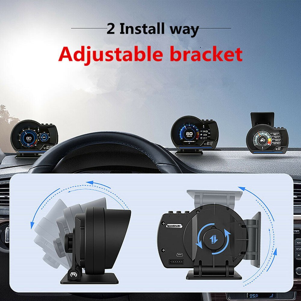 OBD2 GPS Auto Head Up Display Gauge Smart Car HUD Gauge Digital Speedometer