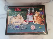 1000 Piece Puzzle Kitten Christmas 2014 29"W x 20"H New Sealed In Box