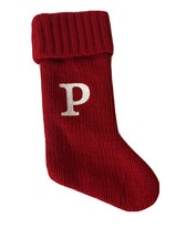 Letter Initial Monogram P 18" Red Holiday Knit Stocking Target Wondershop