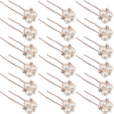 WILLBOND 18 Pcs Pearl Hair Pins Bridal Wedding Hair Accessories Crystal Bobby Pi