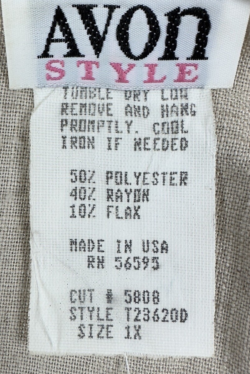 Vintage Avon Style Vest Women 1X Ivory Pockets 4 Button Sleeveless