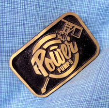 Power Pumps Promo Belt Buckle Industrial Commercial Pumping Vtg DynaBuckleQRT957