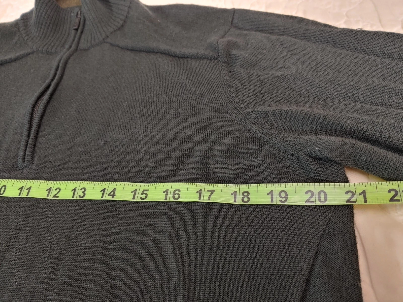 smartwool 1/4 zip pullover dark olive 100% merino wool sweater
