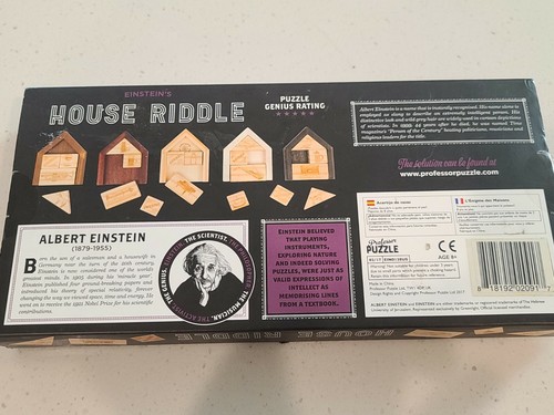 Professor Puzzle Einstein Collection House Riddle - Picture 3 of 6