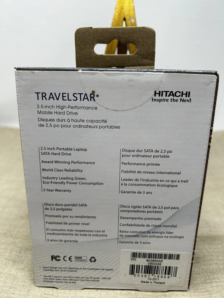 Hitachi Travelstar 7K750 750GB Hard Drive, 7200RPM,16GB Cache - HTS727550A9E364  - Image 2 of 2