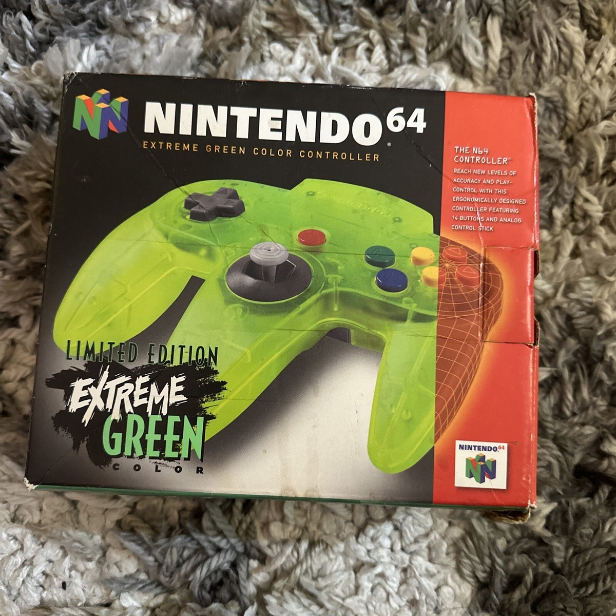 Nintendo 64 N64 Extreme Green Limited Edition Controller Box ONLY BOX ONLY