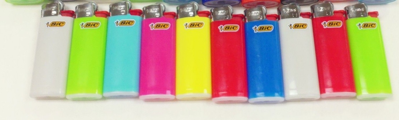 10 REGULAR BIC and 10 MINI BIC LIGHTERS ASSORTED COLORS FLUID NOT REFILLABLE