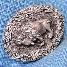 Bison Belt Buckle Buffalo American Frontier Western Sportsman Vtg 90s Ege.NOX984