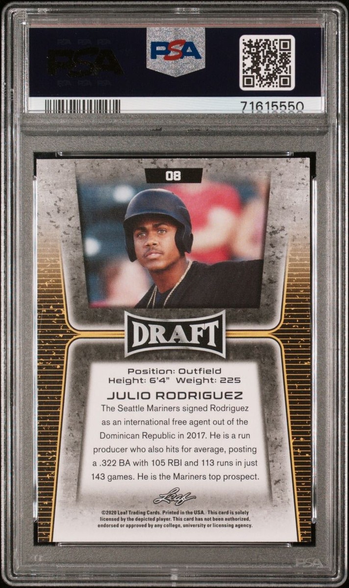 2020 Leaf Draft Julio Rodriguez #08 PSA 10 GEM MT LOW POP | eBay