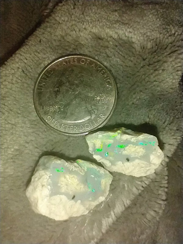 25 TCW Both Split Rough Australian Lightning Ridge Multi Color Opal Water