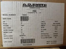 AO Smith T46003 Frame 2 HP 2 POLE 200 - 230/460 V 3510 RPM