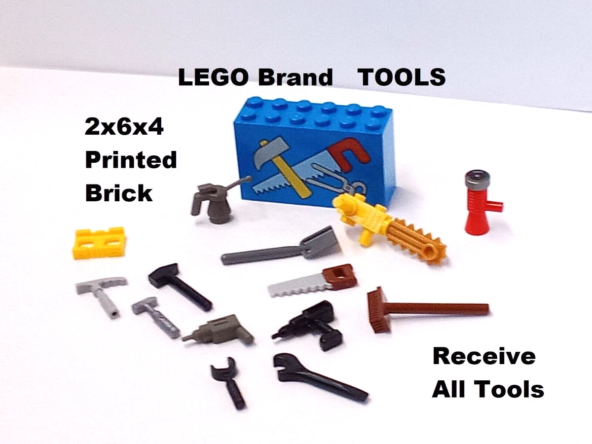 LEGO Assorted Tools 15 Wood Saw Brick Hammer Tool Belt Drill Gauge Impact  Wrench