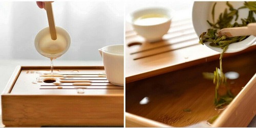 1pc Chinese Traditional Tea Tray Bamboo Tea Cup Tools Cup Teapot Crafts Tray - Picture 6 of 8