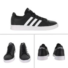 Adidas Men's GRAND COURT BASE Black - White Tennis Shoes Size 10 NIB