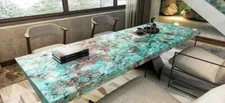 Amazonite Countertop, Granite Stone Slab For Countertops, Amazonite Office Table