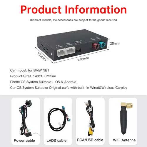 Bezprzewodowy CarPlay Android Auto do BMW Mini R55 R56 R57 R58 R59 R60 R61 F54 F55 - Zdjęcie 7 z 7
