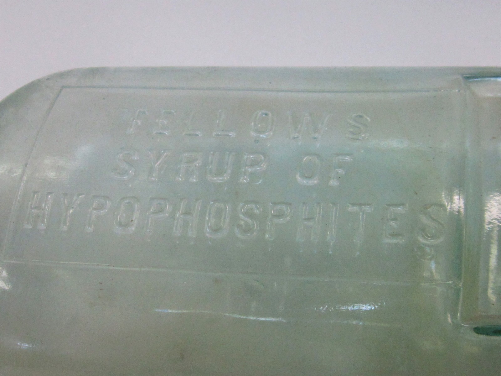 Fellows Syrup Of Hypophosphites Aqua Glass Bottle eBay