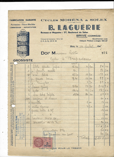 Catalogue Comptoir Cycliste Vichyssois Vélo 1950