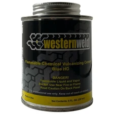 Western Weld HD Blue All Purpose Tire Repair Vulcanizing Cement Brush Can 8 oz
