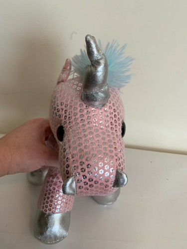 Dan Dee Unicorn Collectors Choice Plush Sparkly Pink Silver Stuffed Animal 11" - Picture 6 of 9
