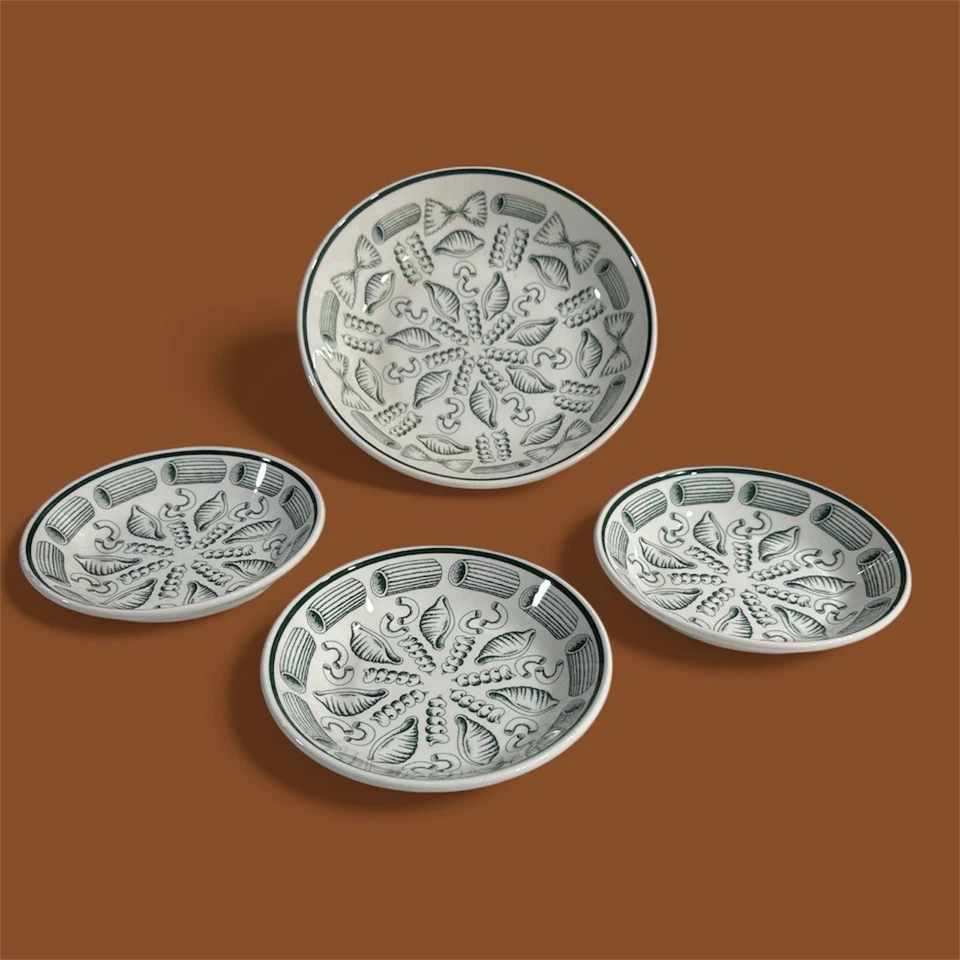 JUEGO DE 4 TAZONES GRANDES PARA SERVIR PASTA LA PRIMULA 12” Y 3 TAZONES PARA PASTA 8” VERDE Y BLANCO Foto 2 de 4