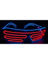 Party Wire Shutter Shade Style EL Wire Red In Blue Rave Wear Glasses