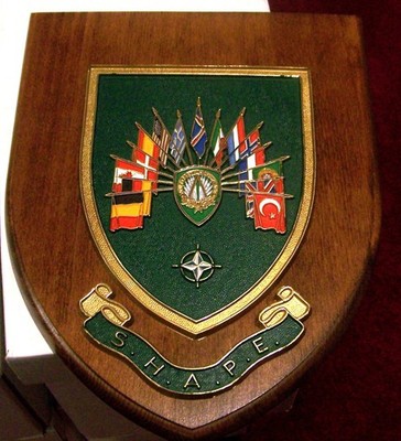 Vintage Supreme Headquarters Allied Powers Europe  (SHAPE) Plaque Shield