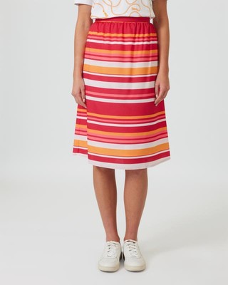Rock Rot 40 Damen Sommerrock Streifendesign papaya 4.7453