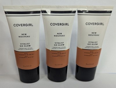 LOT OF 3 COVERGIRL VITALIST GO GLOW LUMINIZING LOTION #2 SUNKISSED 1fl oz Ea