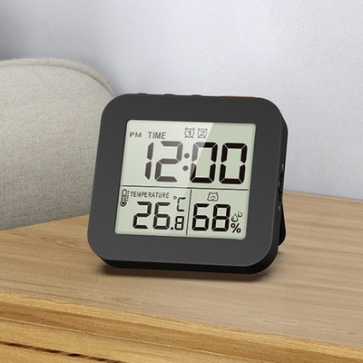 Electronic Thermometer Alarm Clock Large Screen LCD Display Digital Wall Clock