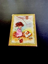 1 EMPTY BOX, Once Held 18 VTG Xmas Greeting Cards “Heavenly Darlings” Adorable