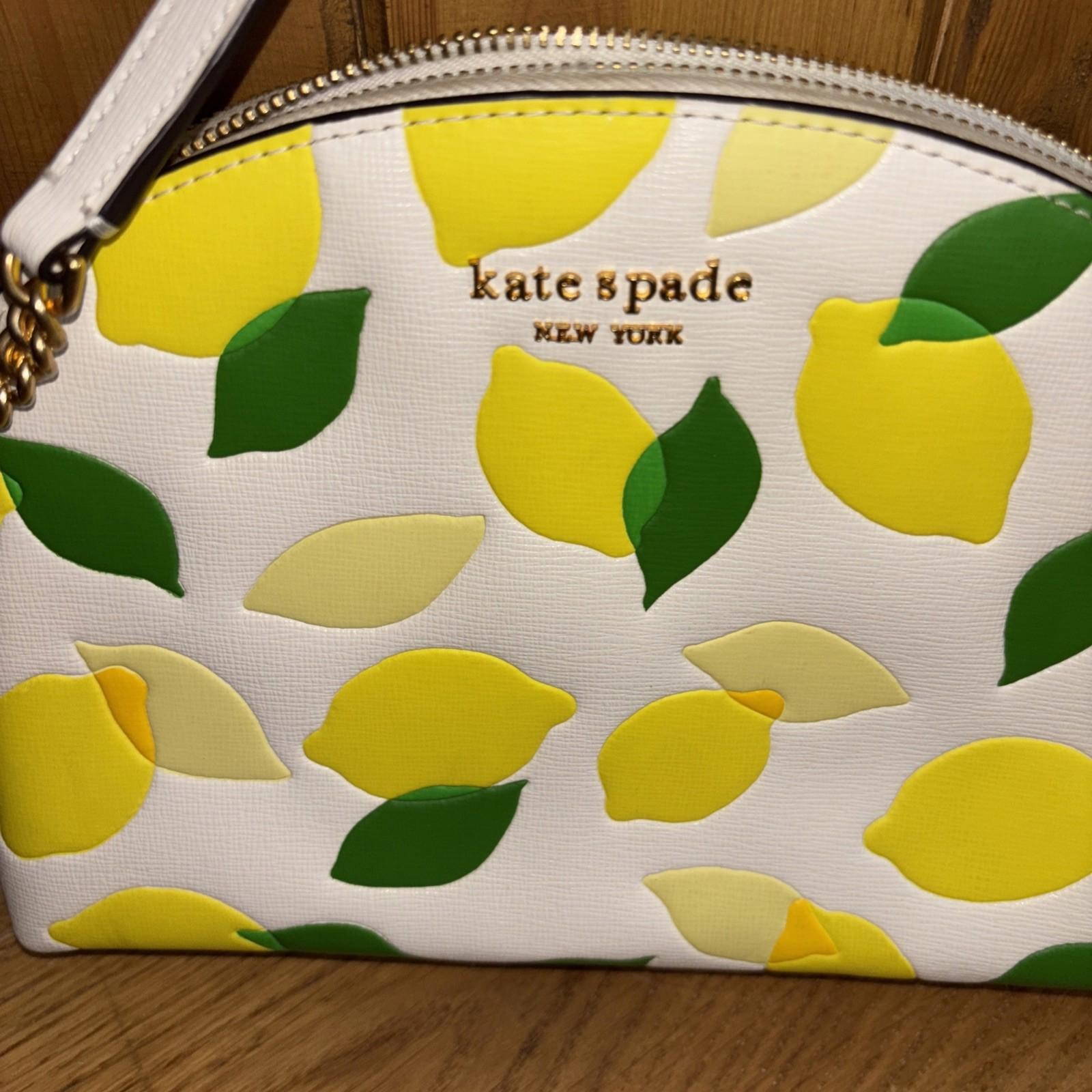 Kate Spade Morgan Lemon Toss Leather Dome Double Zip Crossbody Bag BN image 6