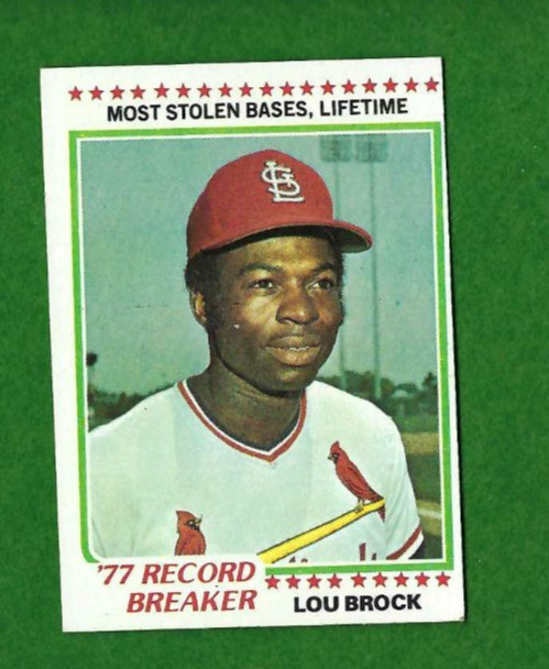 1978 Topps Lou Brock 77 Record Breaker #1 b