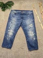 Pantalones de mezclilla cortos capri True Religion Geno para hombre 40 azules relajados ajustados desgastados